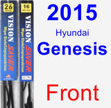 Front Wiper Blade Pack for 2015 Hyundai Genesis - Vision Saver