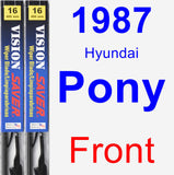 Front Wiper Blade Pack for 1987 Hyundai Pony - Vision Saver