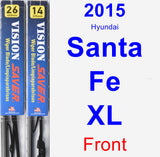 Front Wiper Blade Pack for 2015 Hyundai Santa Fe XL - Vision Saver