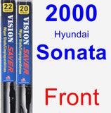 Front Wiper Blade Pack for 2000 Hyundai Sonata - Vision Saver