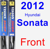 Front Wiper Blade Pack for 2012 Hyundai Sonata - Vision Saver