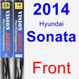 Front Wiper Blade Pack for 2014 Hyundai Sonata - Vision Saver