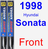 Front Wiper Blade Pack for 1998 Hyundai Sonata - Vision Saver