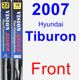 Front Wiper Blade Pack for 2007 Hyundai Tiburon - Vision Saver