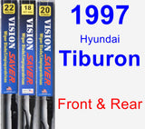 Front & Rear Wiper Blade Pack for 1997 Hyundai Tiburon - Vision Saver