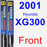 Front Wiper Blade Pack for 2001 Hyundai XG300 - Vision Saver