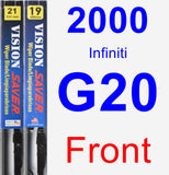 Front Wiper Blade Pack for 2000 Infiniti G20 - Vision Saver