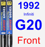 Front Wiper Blade Pack for 1992 Infiniti G20 - Vision Saver