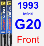 Front Wiper Blade Pack for 1993 Infiniti G20 - Vision Saver