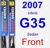 Front Wiper Blade Pack for 2007 Infiniti G35 - Vision Saver