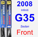 Front Wiper Blade Pack for 2008 Infiniti G35 - Vision Saver