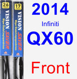 Front Wiper Blade Pack for 2014 Infiniti QX60 - Vision Saver