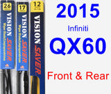 Front & Rear Wiper Blade Pack for 2015 Infiniti QX60 - Vision Saver