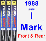 Front & Rear Wiper Blade Pack for 1988 Isuzu I-Mark - Vision Saver