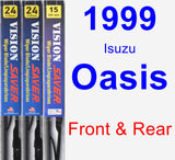 Front & Rear Wiper Blade Pack for 1999 Isuzu Oasis - Vision Saver