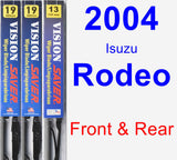 Front & Rear Wiper Blade Pack for 2004 Isuzu Rodeo - Vision Saver