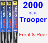 Front & Rear Wiper Blade Pack for 2000 Isuzu Trooper - Vision Saver