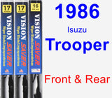 Front & Rear Wiper Blade Pack for 1986 Isuzu Trooper - Vision Saver