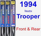 Front & Rear Wiper Blade Pack for 1994 Isuzu Trooper - Vision Saver