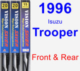 Front & Rear Wiper Blade Pack for 1996 Isuzu Trooper - Vision Saver