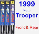 Front & Rear Wiper Blade Pack for 1999 Isuzu Trooper - Vision Saver