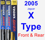 Front & Rear Wiper Blade Pack for 2005 Jaguar X-Type - Vision Saver