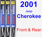 Front & Rear Wiper Blade Pack for 2001 Jeep Cherokee - Vision Saver