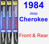 Front & Rear Wiper Blade Pack for 1984 Jeep Cherokee - Vision Saver