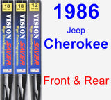 Front & Rear Wiper Blade Pack for 1986 Jeep Cherokee - Vision Saver