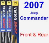 Front & Rear Wiper Blade Pack for 2007 Jeep Commander - Vision Saver