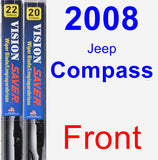 Front Wiper Blade Pack for 2008 Jeep Compass - Vision Saver