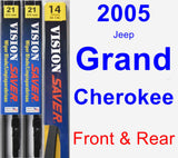 Front & Rear Wiper Blade Pack for 2005 Jeep Grand Cherokee - Vision Saver