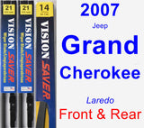 Front & Rear Wiper Blade Pack for 2007 Jeep Grand Cherokee - Vision Saver