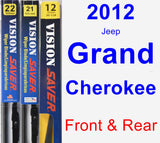 Front & Rear Wiper Blade Pack for 2012 Jeep Grand Cherokee - Vision Saver