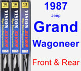 Front & Rear Wiper Blade Pack for 1987 Jeep Grand Wagoneer - Vision Saver