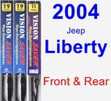 Front & Rear Wiper Blade Pack for 2004 Jeep Liberty - Vision Saver