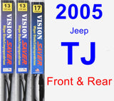 Front & Rear Wiper Blade Pack for 2005 Jeep TJ - Vision Saver