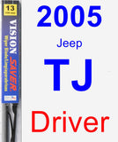 Driver Wiper Blade for 2005 Jeep TJ - Vision Saver