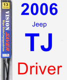 Driver Wiper Blade for 2006 Jeep TJ - Vision Saver