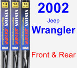 Front & Rear Wiper Blade Pack for 2002 Jeep Wrangler - Vision Saver