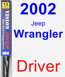 Driver Wiper Blade for 2002 Jeep Wrangler - Vision Saver