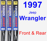 Front & Rear Wiper Blade Pack for 1997 Jeep Wrangler - Vision Saver