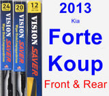 Front & Rear Wiper Blade Pack for 2013 Kia Forte Koup - Vision Saver