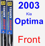 Front Wiper Blade Pack for 2003 Kia Optima - Vision Saver