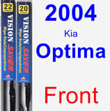 Front Wiper Blade Pack for 2004 Kia Optima - Vision Saver