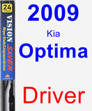 Driver Wiper Blade for 2009 Kia Optima - Vision Saver