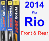 Front & Rear Wiper Blade Pack for 2014 Kia Rio - Vision Saver