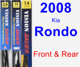 Front & Rear Wiper Blade Pack for 2008 Kia Rondo - Vision Saver