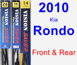 Front & Rear Wiper Blade Pack for 2010 Kia Rondo - Vision Saver