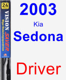 Driver Wiper Blade for 2003 Kia Sedona - Vision Saver